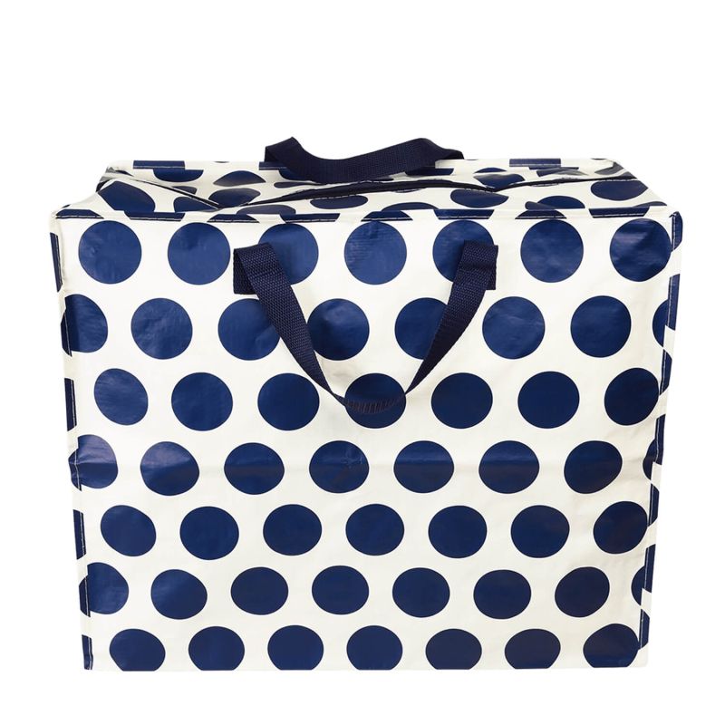 Sac de rangement Jumbo 55 cm Spotlight Bleu marine sur blanc