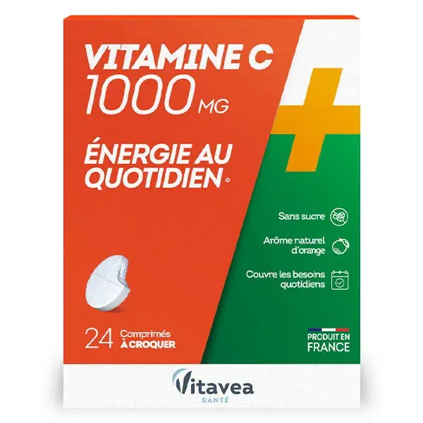 Vitavea Vitamina C 1000mg Energia Diária 24 Comprimidos Mastigáveis