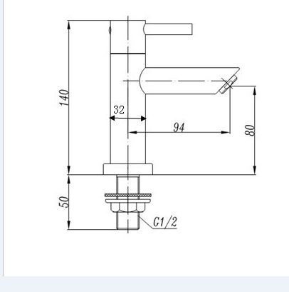 Best Design Ore Resol RVS toiletkraan 1/2