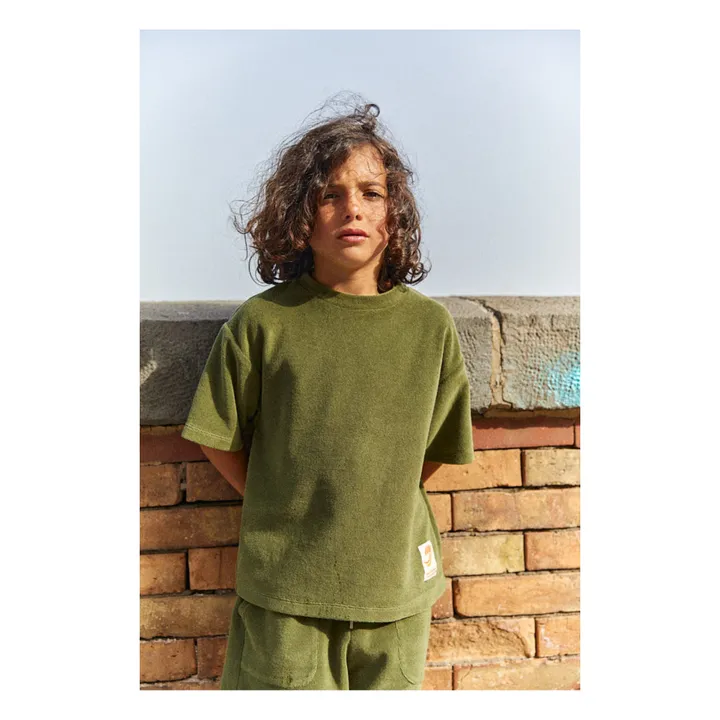 Hundred Pieces T-shirt Éponge Coton Bio | Vert kaki