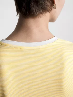 Camiseta listrada de malha slim fit