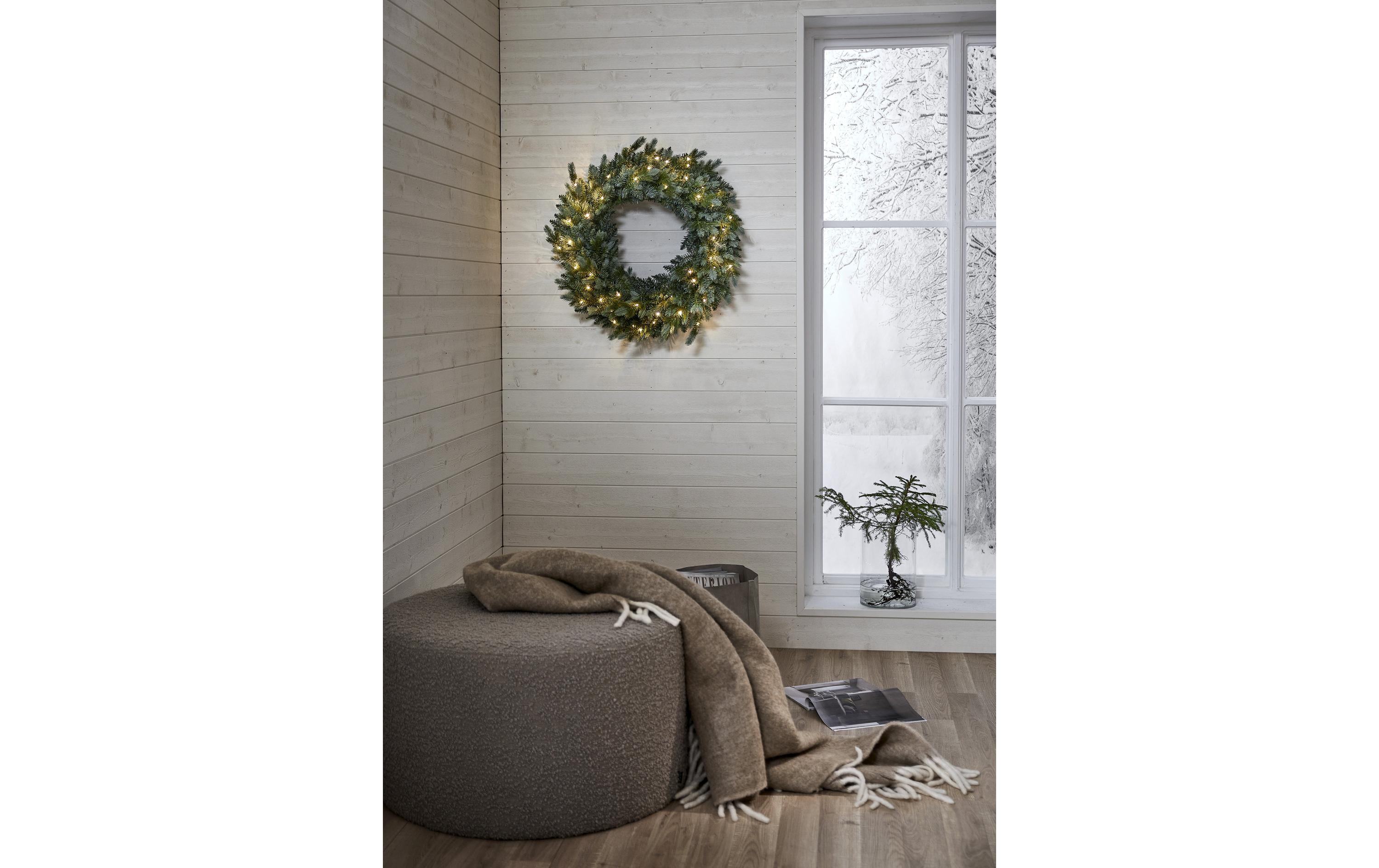 LED-Weihnachtskranz Greyland, Ø 80 cm, GrünLED Weihnachtsdekoration