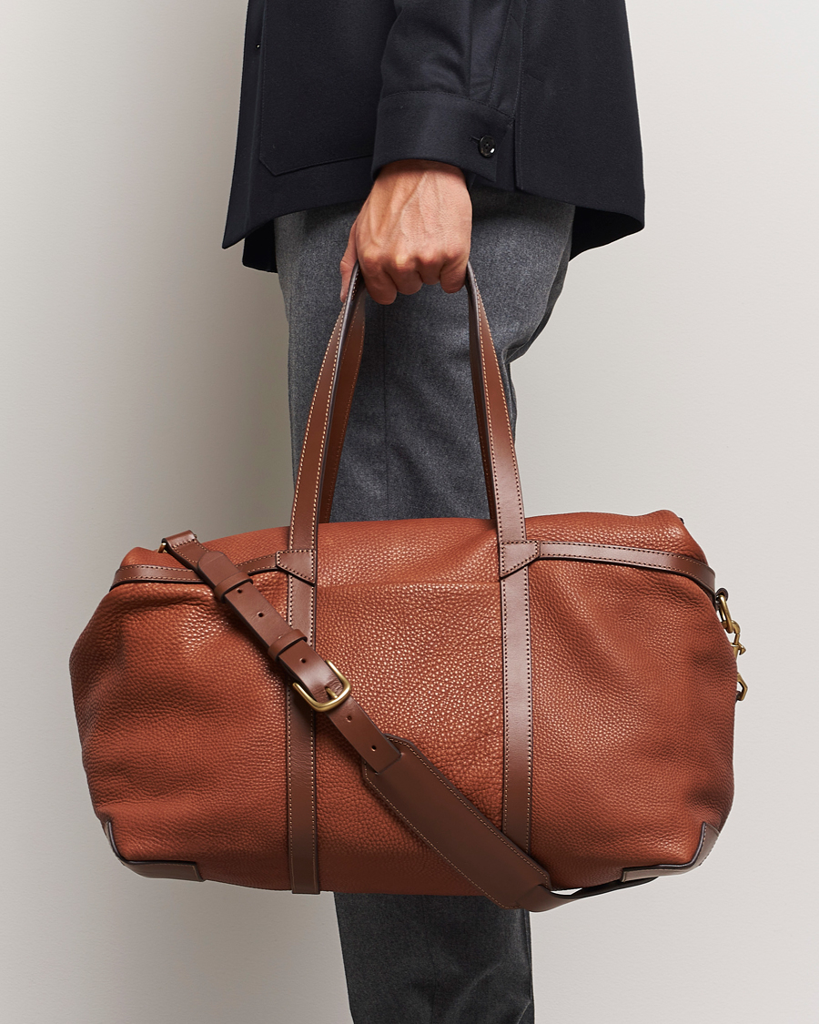 Mismo Tour Pebbled Leather Weekendbag Tabac/Cuoio