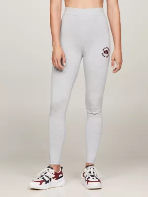 Calça Legging Esportiva Universitária de Cintura Alta e Comprimento Total