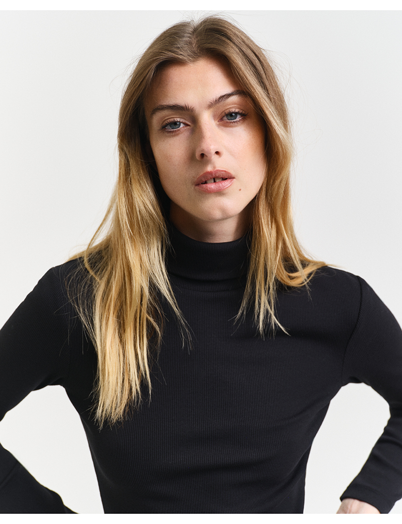 High Neck Slim Fit Sweater Black