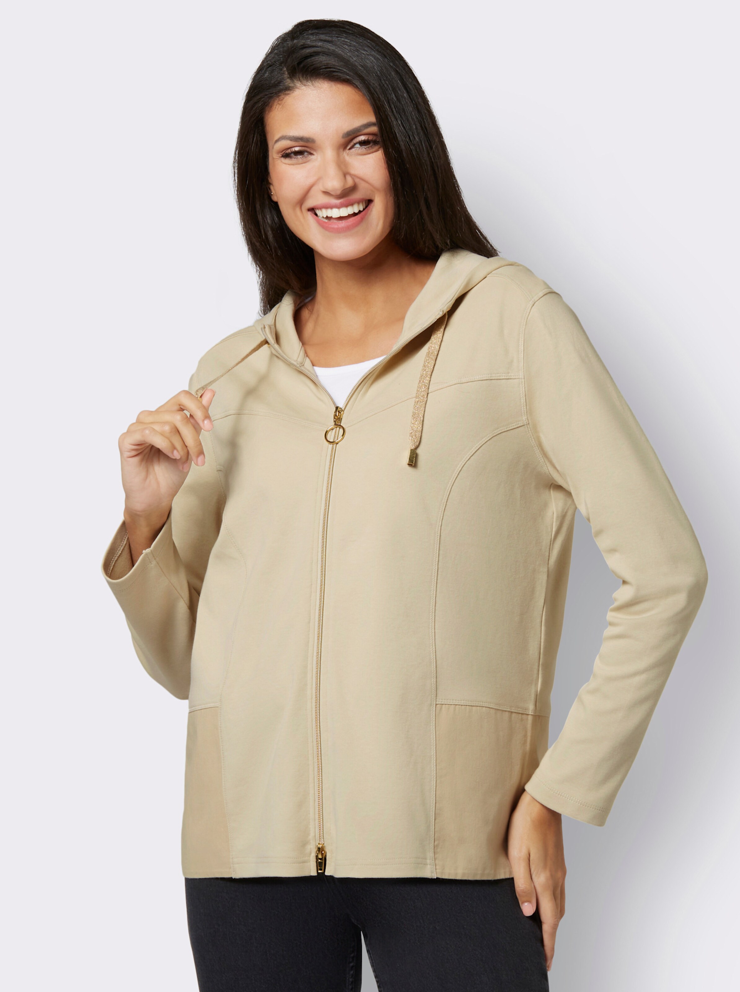 Shirtjacke im Materialmix