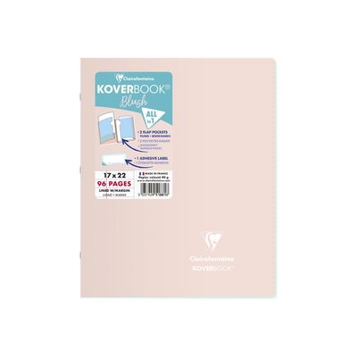 Clairefontaine Koverbook - Cahier polypro 17 x 22 cm - 96 pages - ligné - disponible dans différentes couleurs pastels