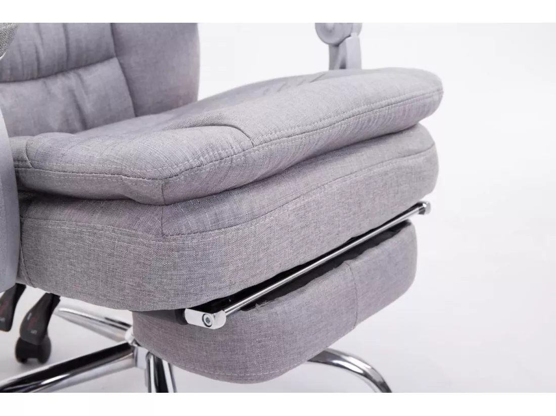 Chaise de bureau - Tissu - Gris - XL Troy