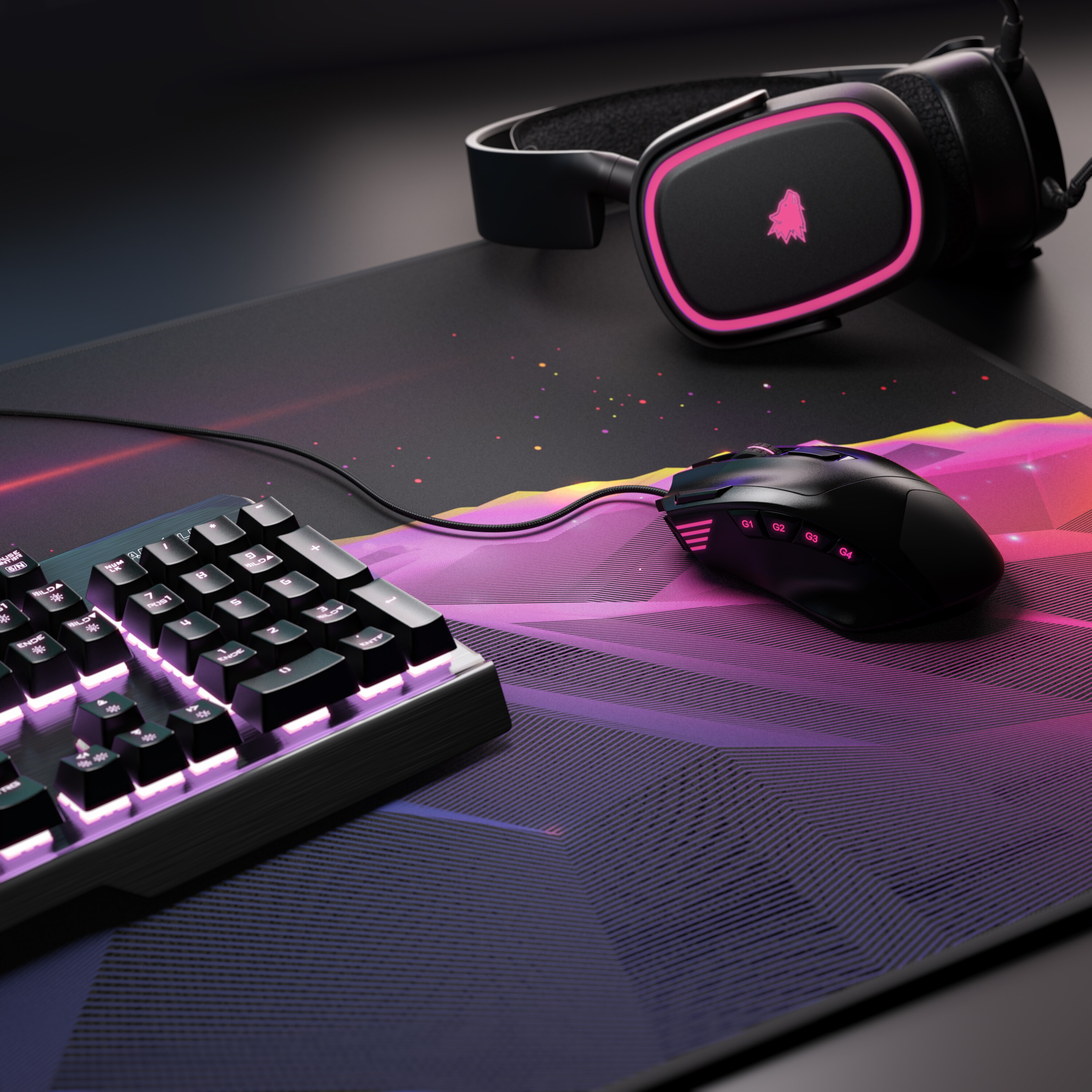Titanwolf XXL Gaming Mauspad mit 900 x 400mm Mousepad - verbessert Präzision & Geschwindigkeit