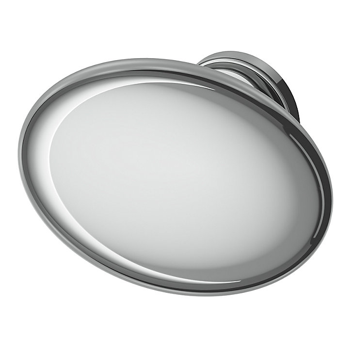 Bouton de meuble ovale Govlin GoodHome effet chromé Ø3cm x l.2cm