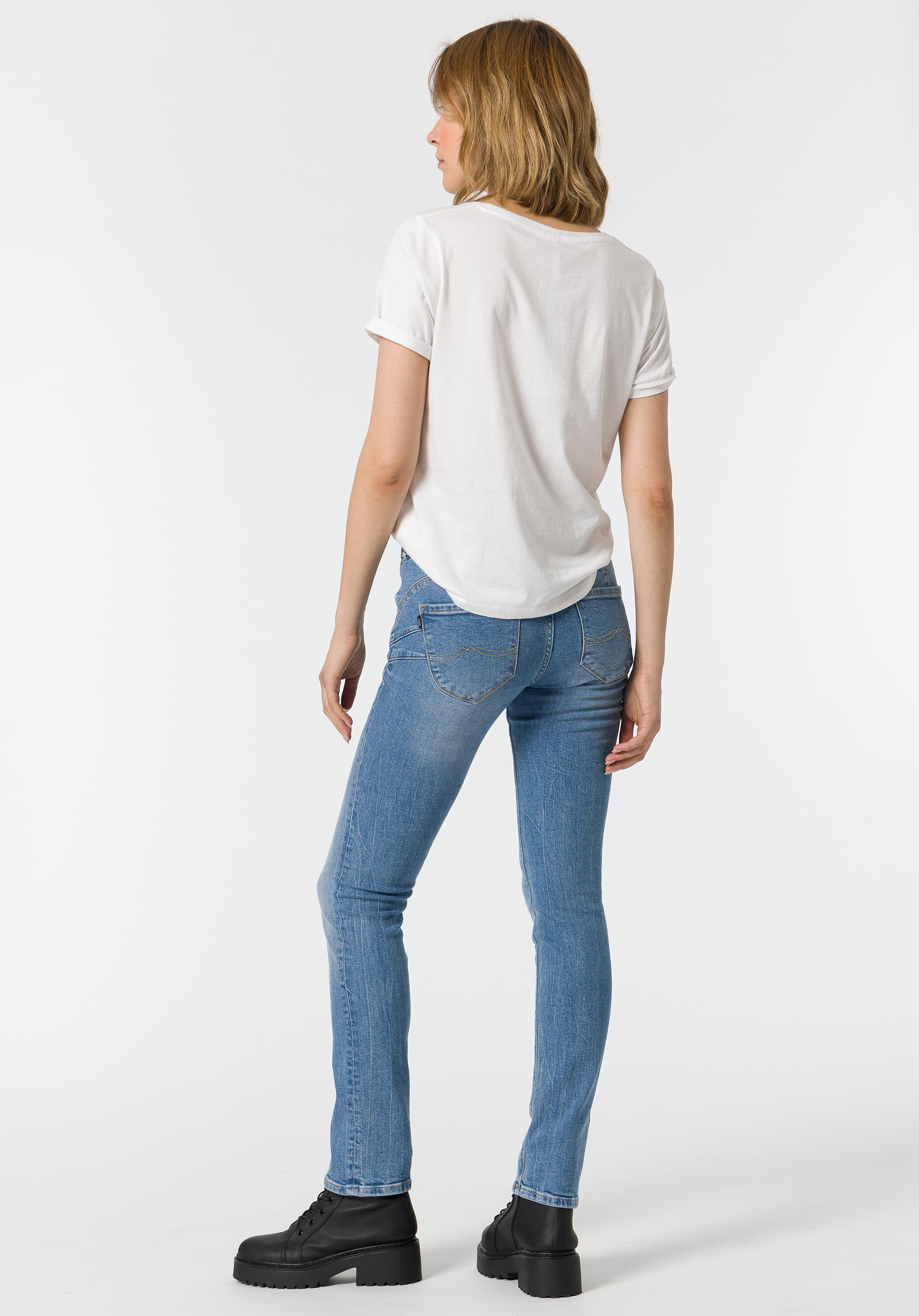 Jeans Double-up Slim de Cintura Alta