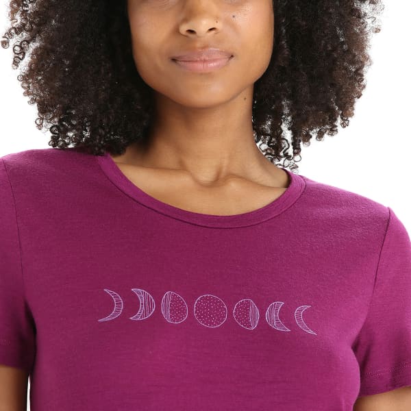 T-shirt randonnée ICEBREAKER W TECH LITE II SS TEE MOON PHASE GO BERRY