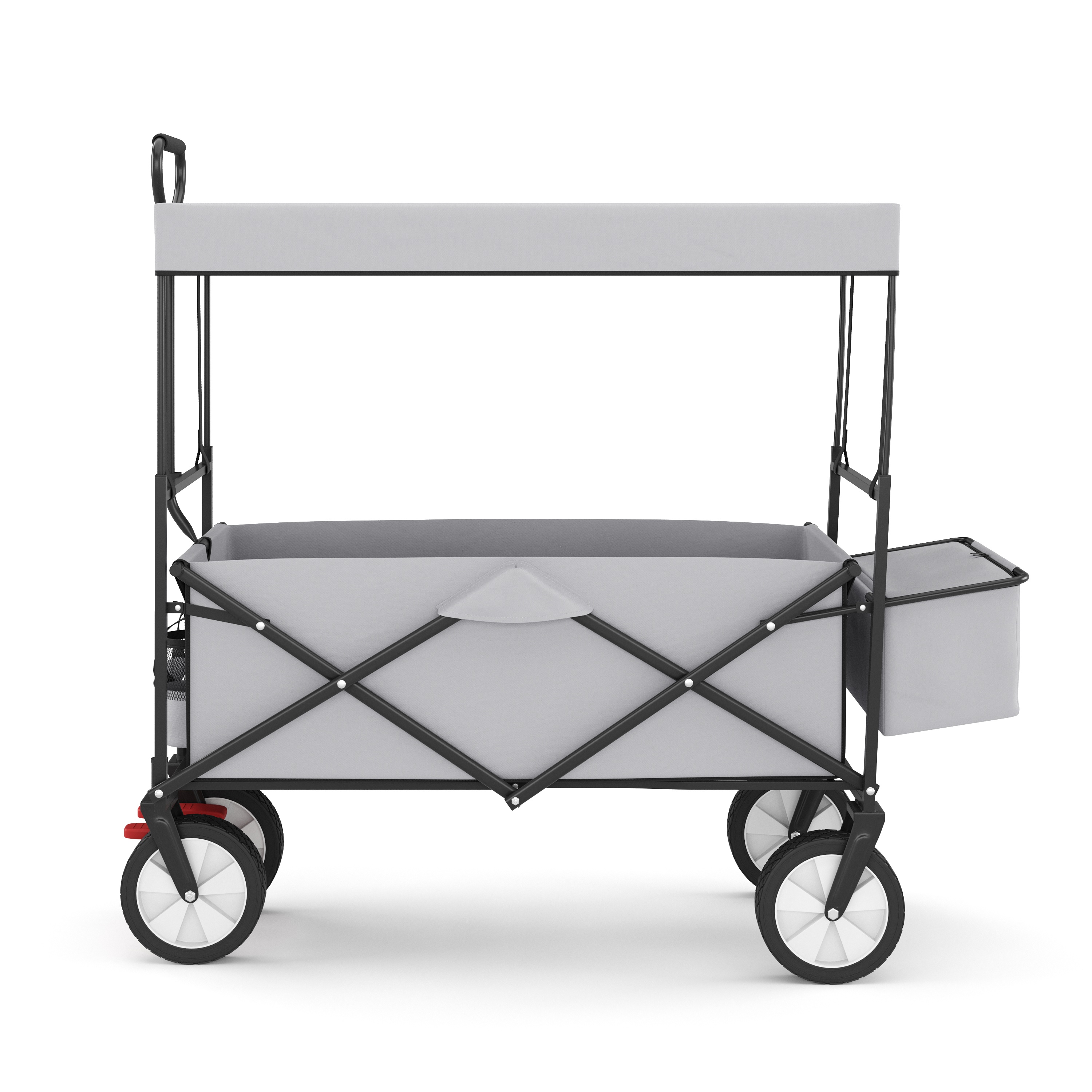 Bollerwagen faltbar mit Dach TOMMY grau