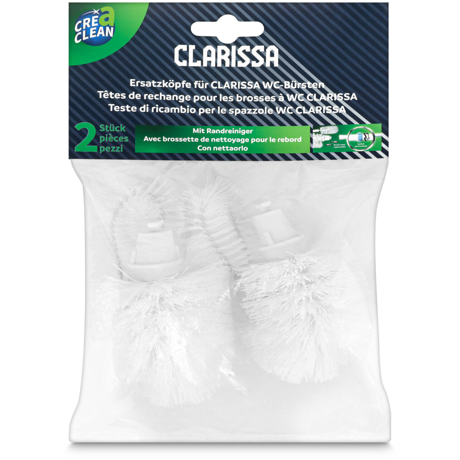 CREaCLEAN Clarissa WC Ersatzköpfe 2 Stück