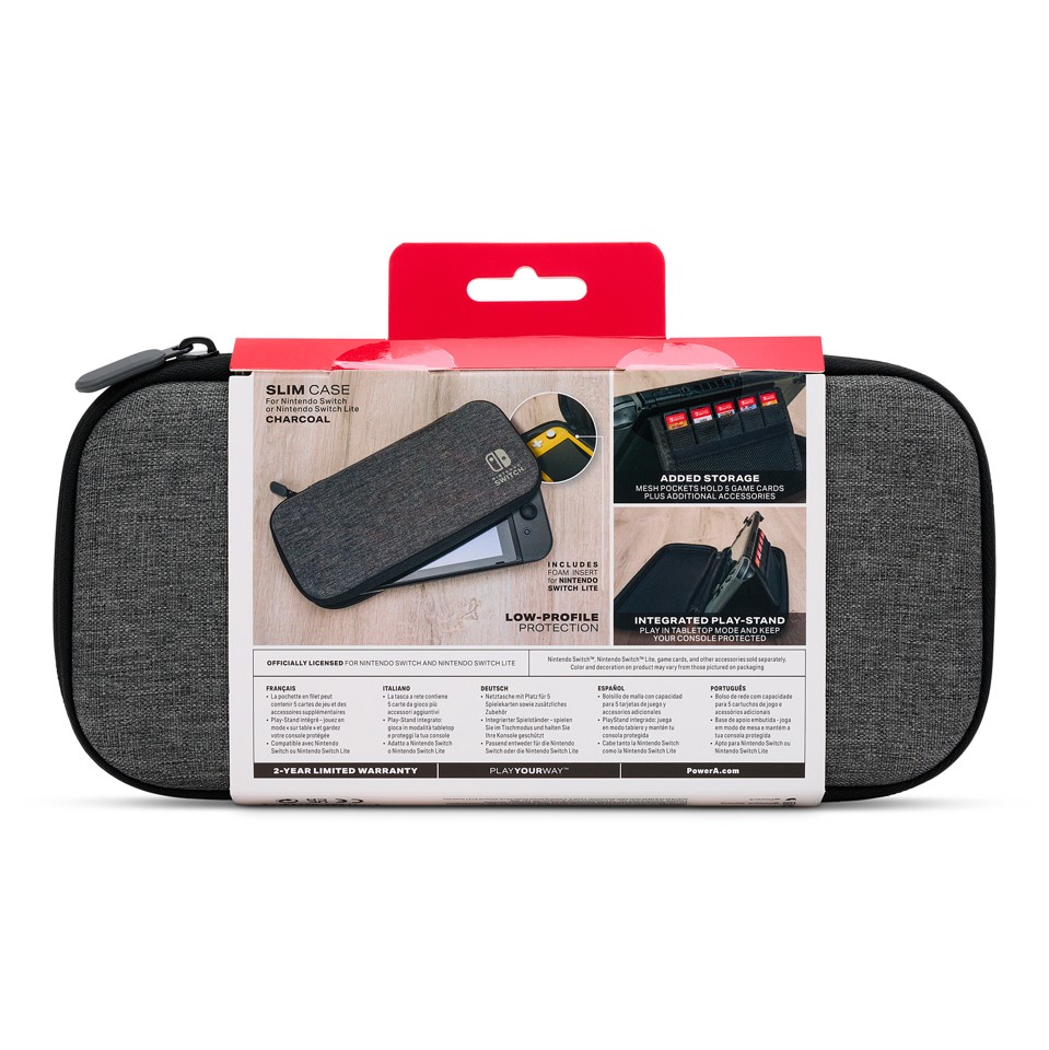 PowerA Slim Case for Nintendo Switch - Charcoal /Nintendo Switch