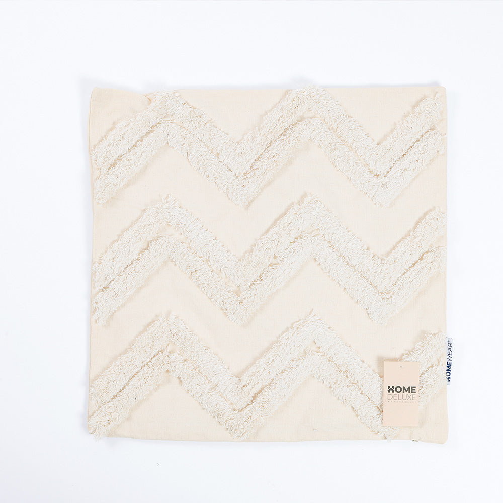 HOME DELUXE Kussenovertrek JARA met kussenvulling - 50 x 50 cm - CrÃ¨me