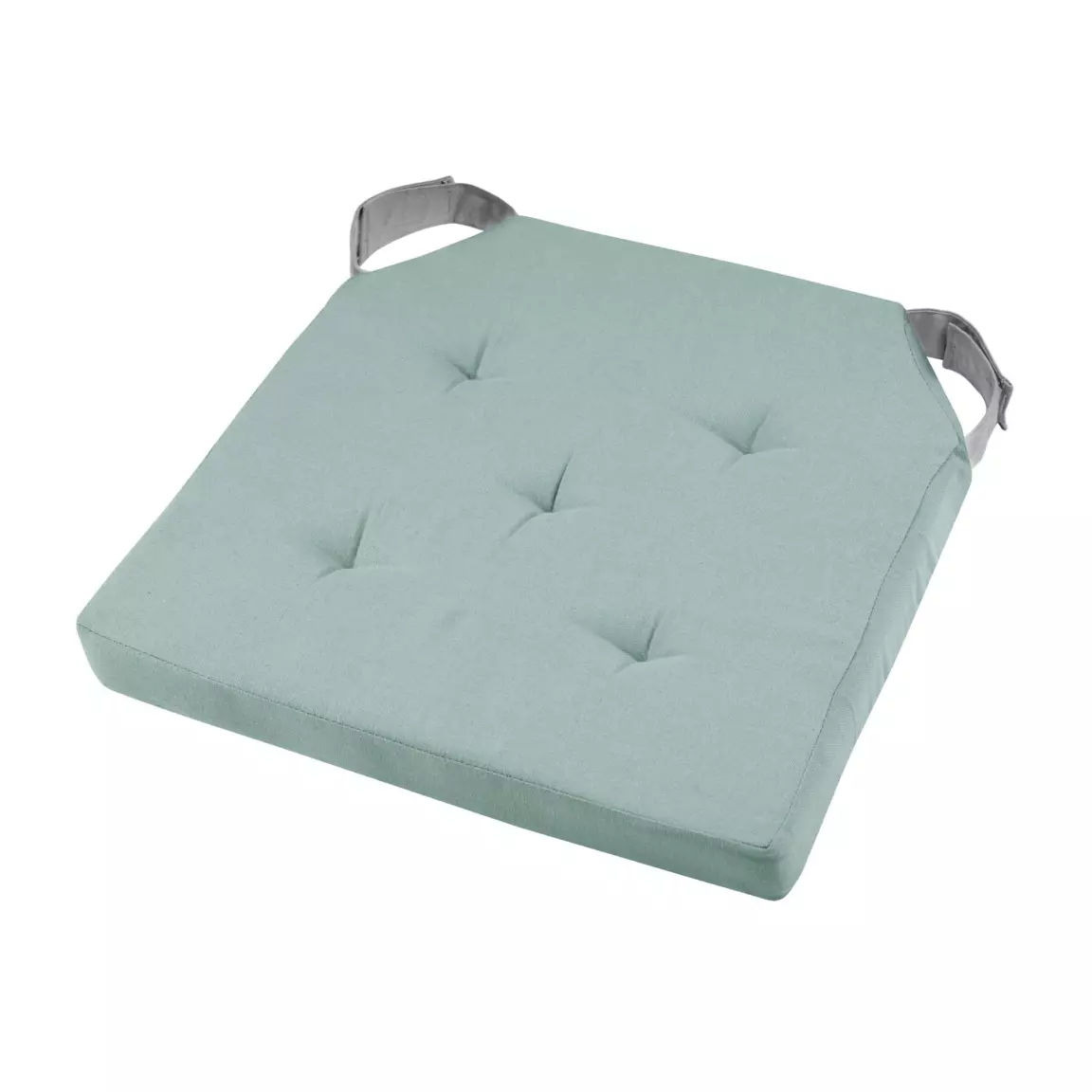 Galette de chaise carrée scratch (40 x 40 cm) Duo Vert jade