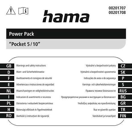 Hama powerbank 10000mAh8 - sort