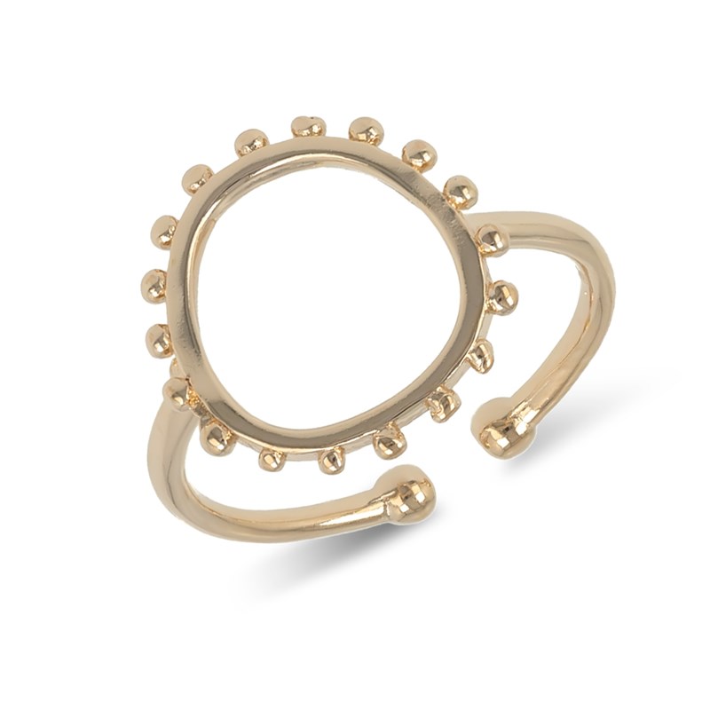 Bague plaqué or cubic zirconia réglable