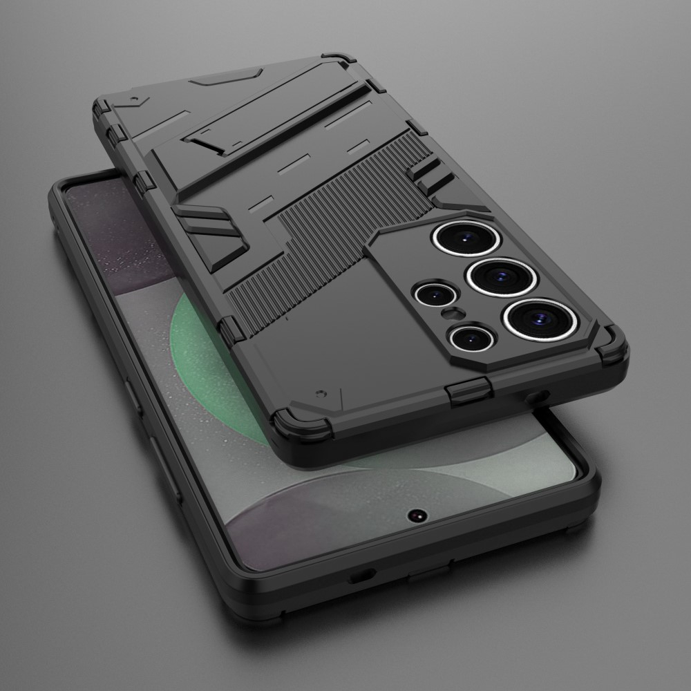Samsung Galaxy S25 Ultra Hybrid Hardcase Hülle   Kickstand Aufsteller - Schwarz
