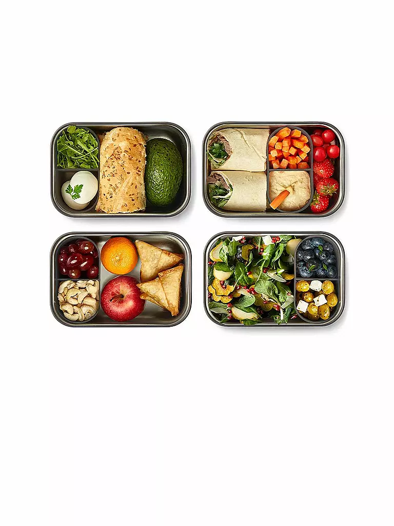 BLACK+BLUM Frischhaltedose - Lunchbox gross 19x13,5cm Ozean/Edelstahl blau
