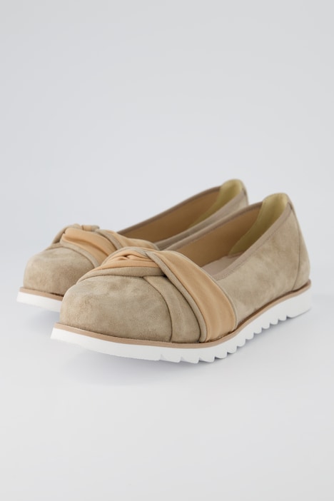 Ballerinas, Zierknoten, Velours, Weite H