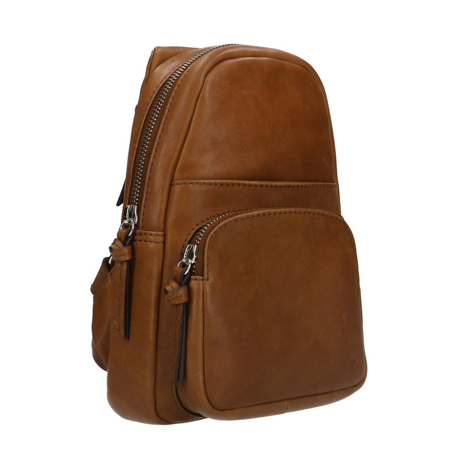 Manfield leren rugzak bruin