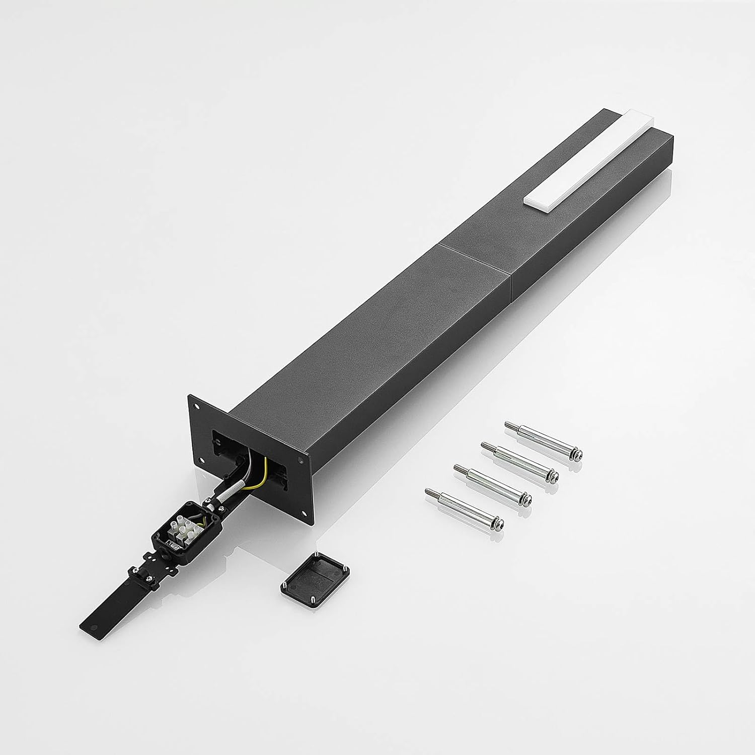 Lucande LED Außenleuchte Virgalia (Modern) in Schwarz aus Aluminium (1 flammig,) - Wegeleuchte Pollerleuchte Wegelampe Sockelleuchte
