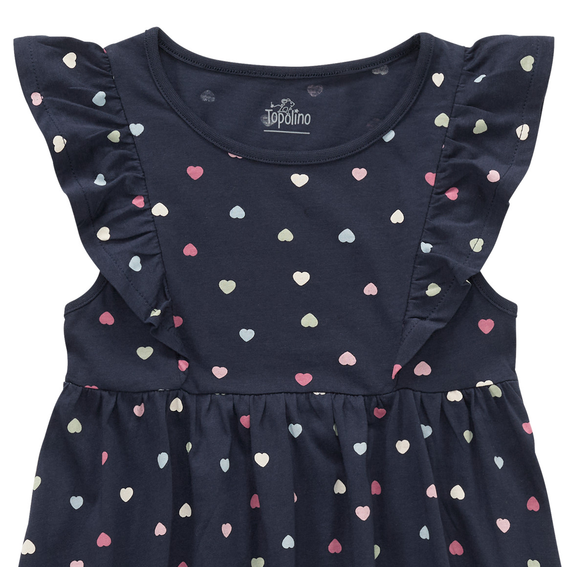 Topolino Mädchen Kleid mit Herz-Allover rosa / dunkelblau