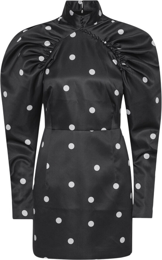 ROTATE Birger Christensen Satin Mini Dress 1000 black comb.