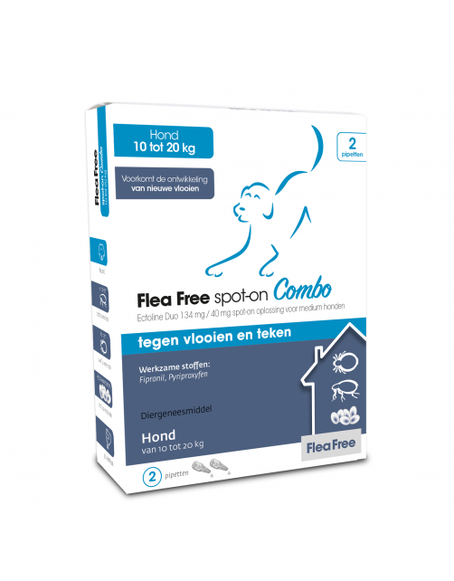 Flea Free Spot-On Combo Hond Medium - Anti vlooien en tekenmiddel