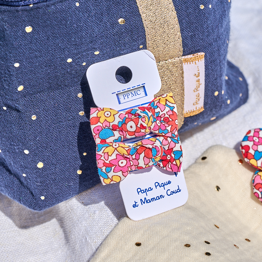 Barrettes Clic-Clac Petits Noeuds Cocktail De Fleurs