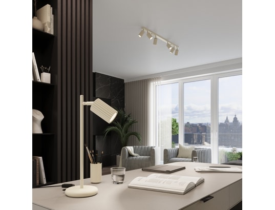 SOLLUX LIGHTING - Lampe à poser karbon beige