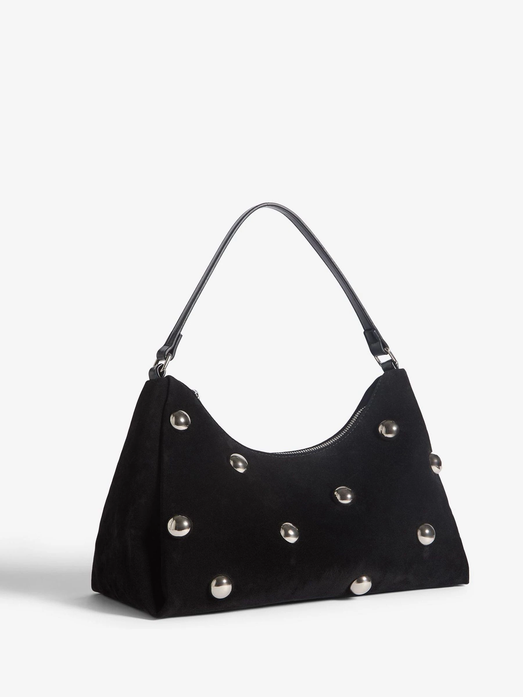 Friends Like These Suedette Studded Shoulder Bag
