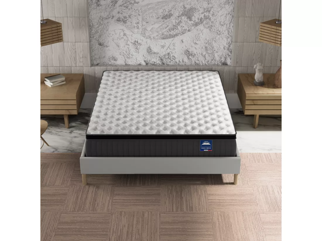 Ensemble Matelas Ressorts + Sommier 140x190 cm, ép. 30cm à mémoire de forme