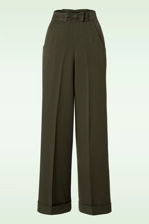 Banned Retro Mindy Hide Away-broek in olijfgroen