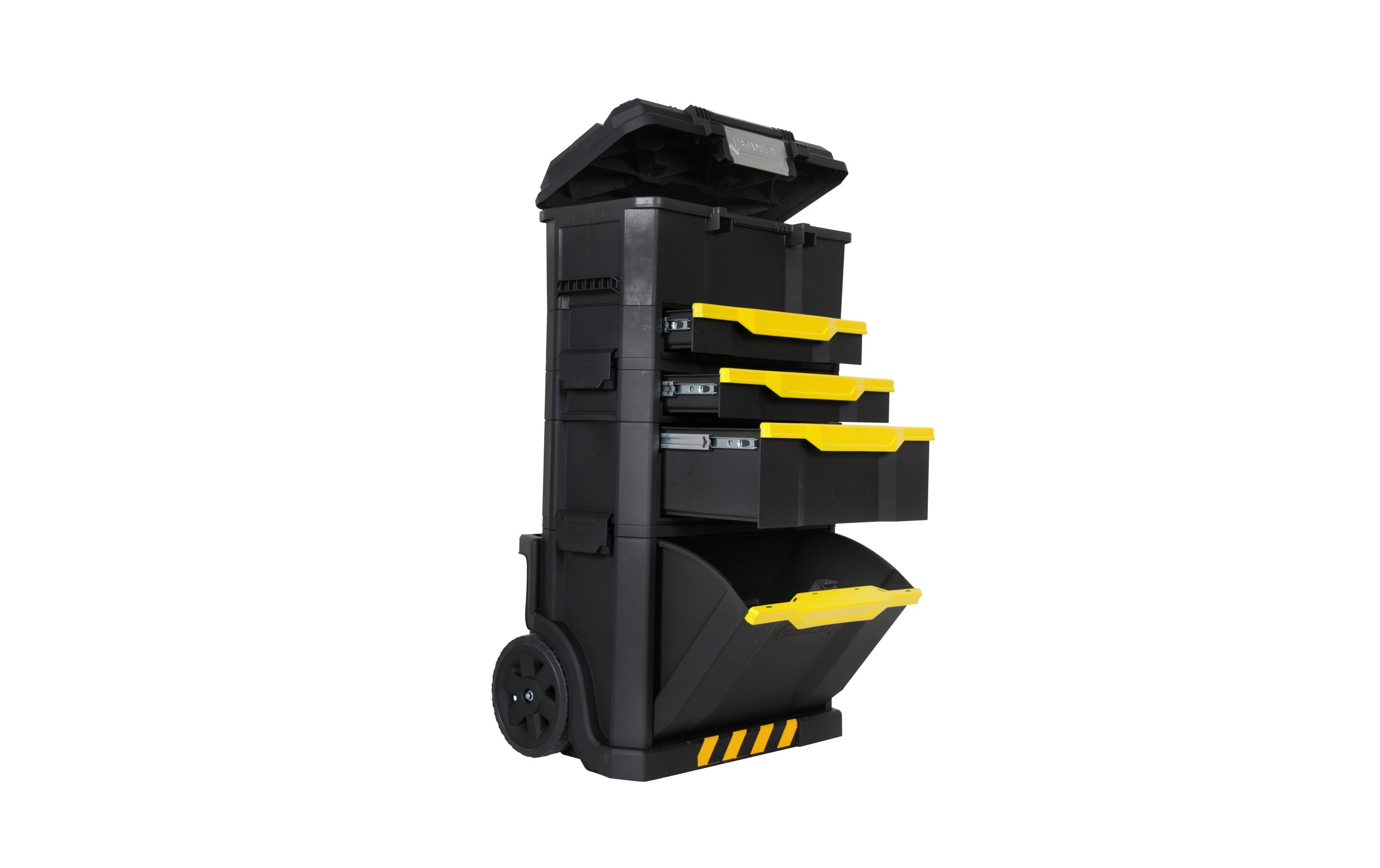 Werkzeugbox mit Rollen<br>Modular aufgebaute Rollende Werkstatt aus robustem Kunststoff
