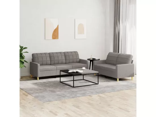Ensemble de canapés 2 pièces avec coussins Taupe Tissu