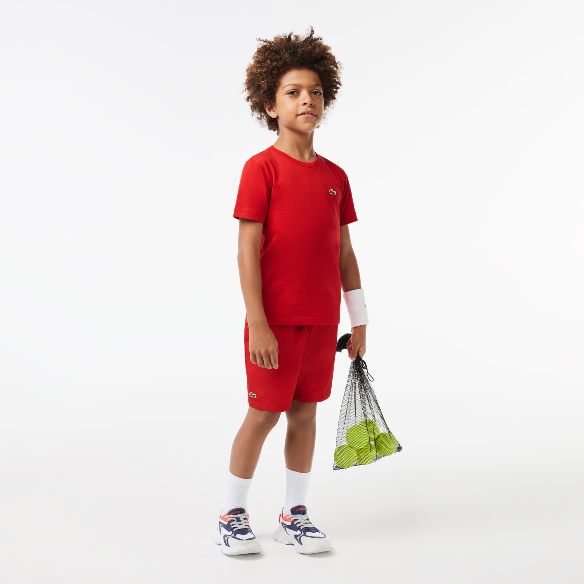 Short garçon Lacoste SPORT en taffetas diamanté Pantalons & Shorts - Rouge - Lacoste - Garçon