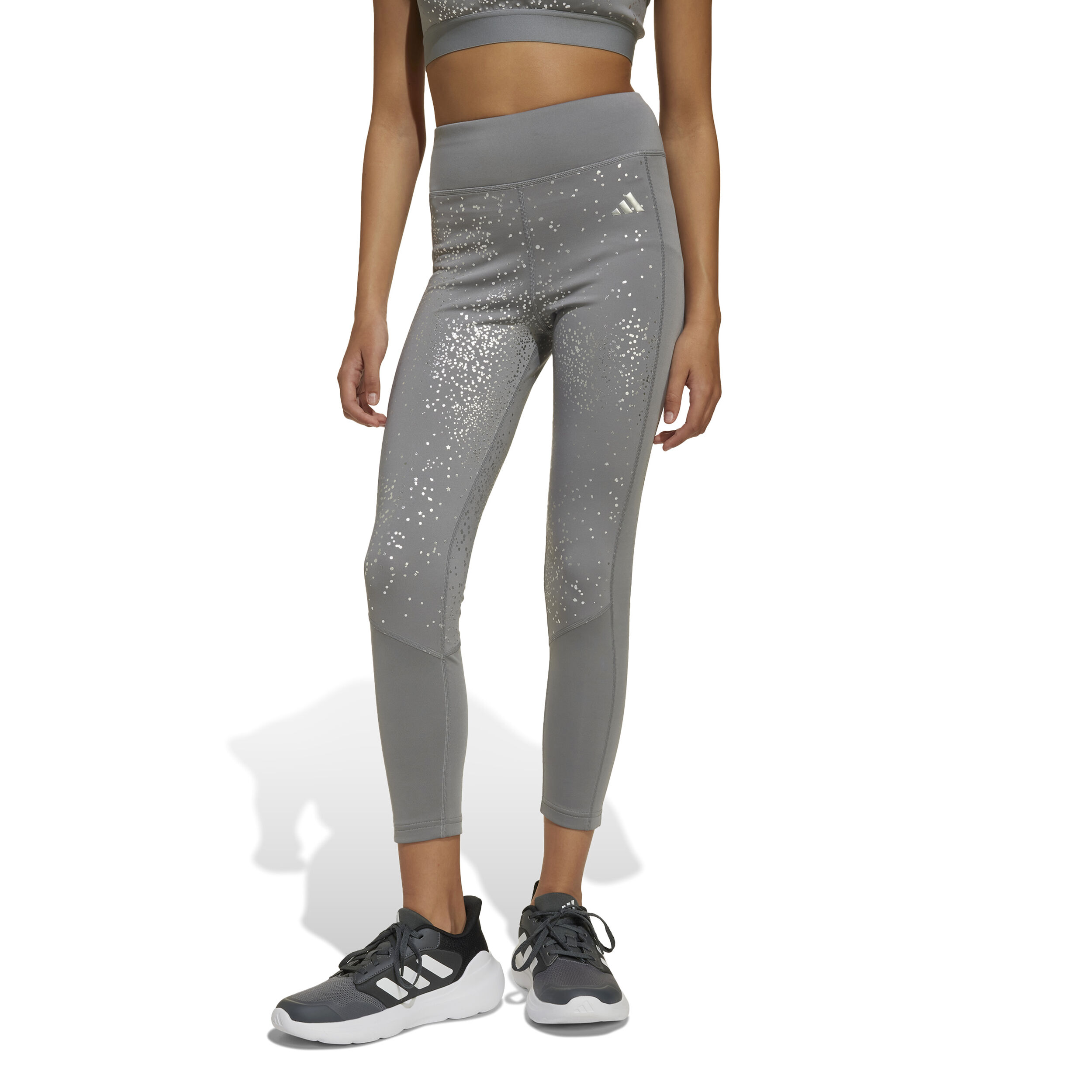 adidas Optime Glam 7/8 Collant Tight Enfants - Gris , Argent