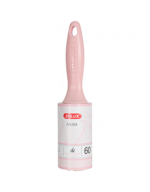 Zolux Anah Cat Roll - Anti-haar borstel - 5.3x5.3x23 cm Pink Wit For Cat. All Coat Types