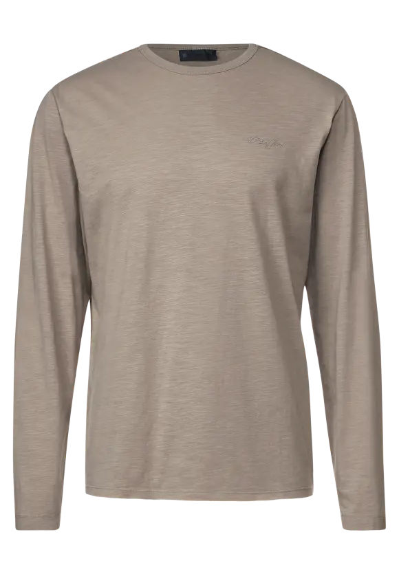 Slub Langarmshirt  - dull sand