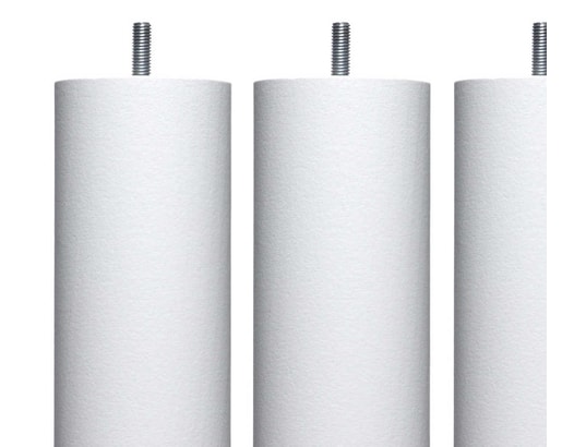 SOMEO - Pied cylindrique bois (lot de 4) blanc 20 cm