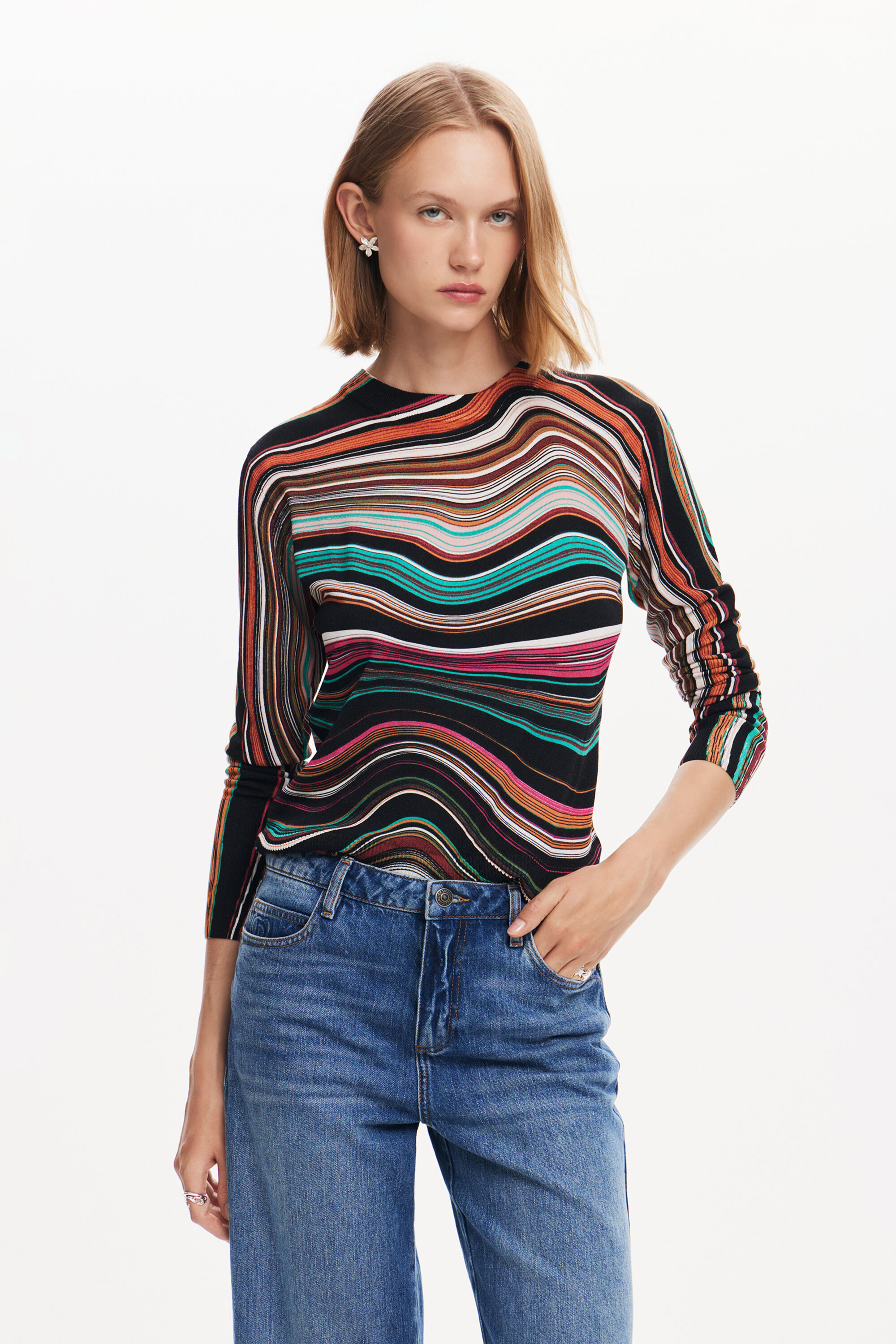 Camisa listrada ondulada