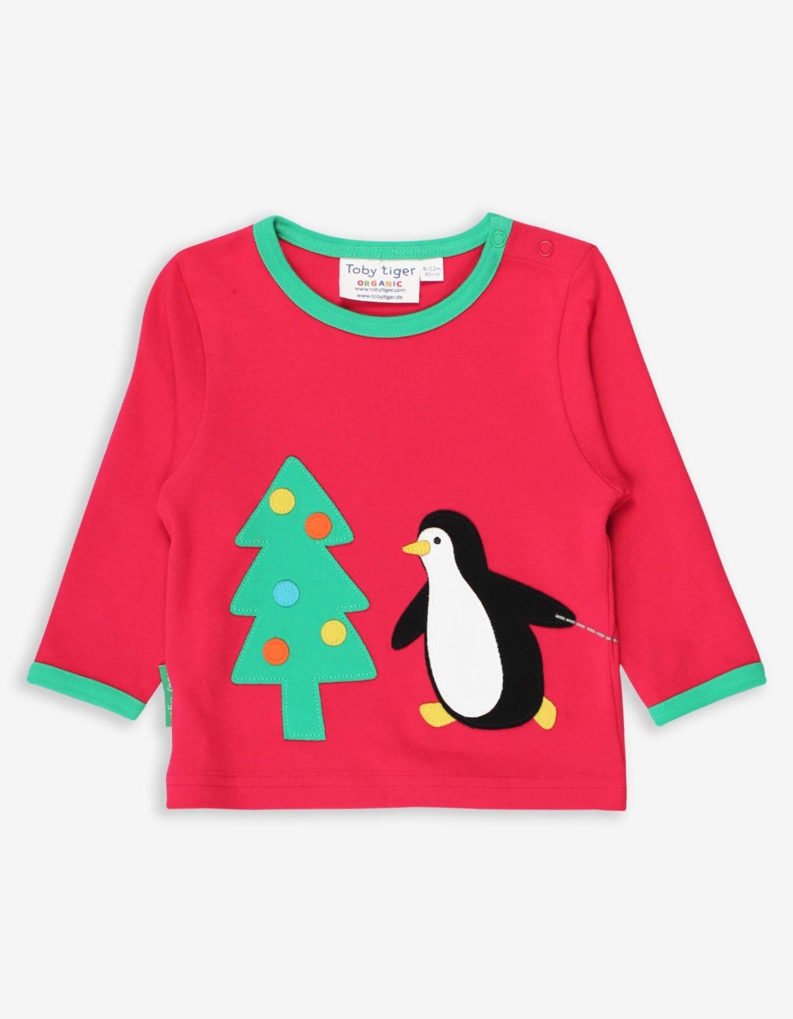 Toby Tiger Langsarmshirt mit weihnachtlicher Applikation