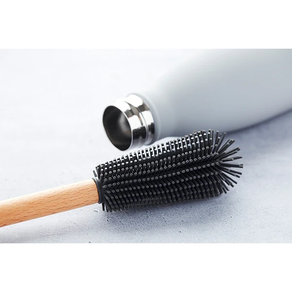 Brosse de nettoyage en hêtre et silicone pour bouteilles Point Virgule