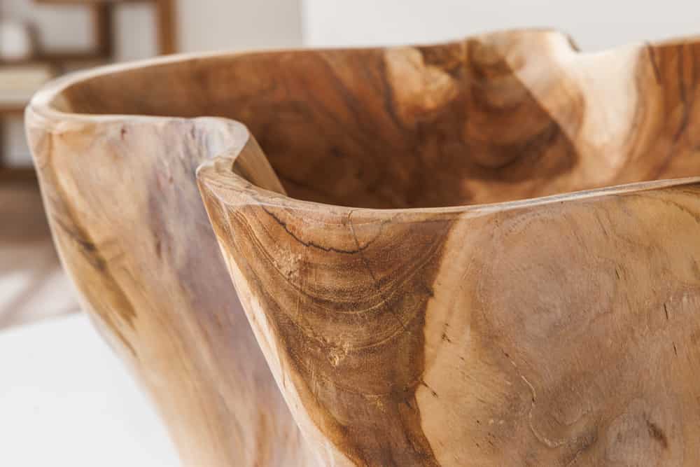 Einzigartige Schale FLOWERS 45cm natur Teak aus Wurzelholz