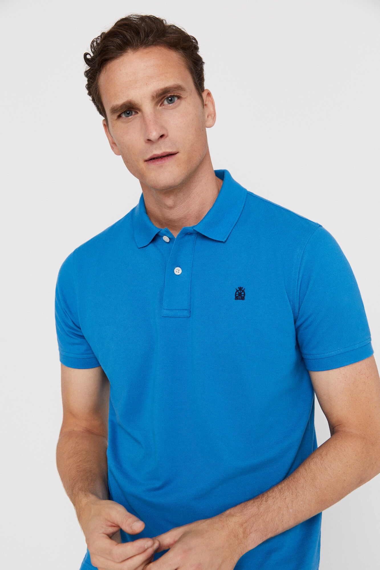 Polo piqué com logo - Turquesa