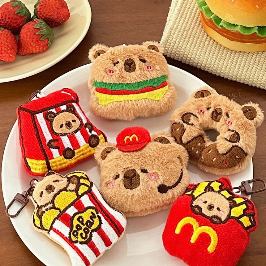 Bohod - Capybara Fast Food Pluche Tashanger Sleutelhanger (Verschillende Ontwerpen)