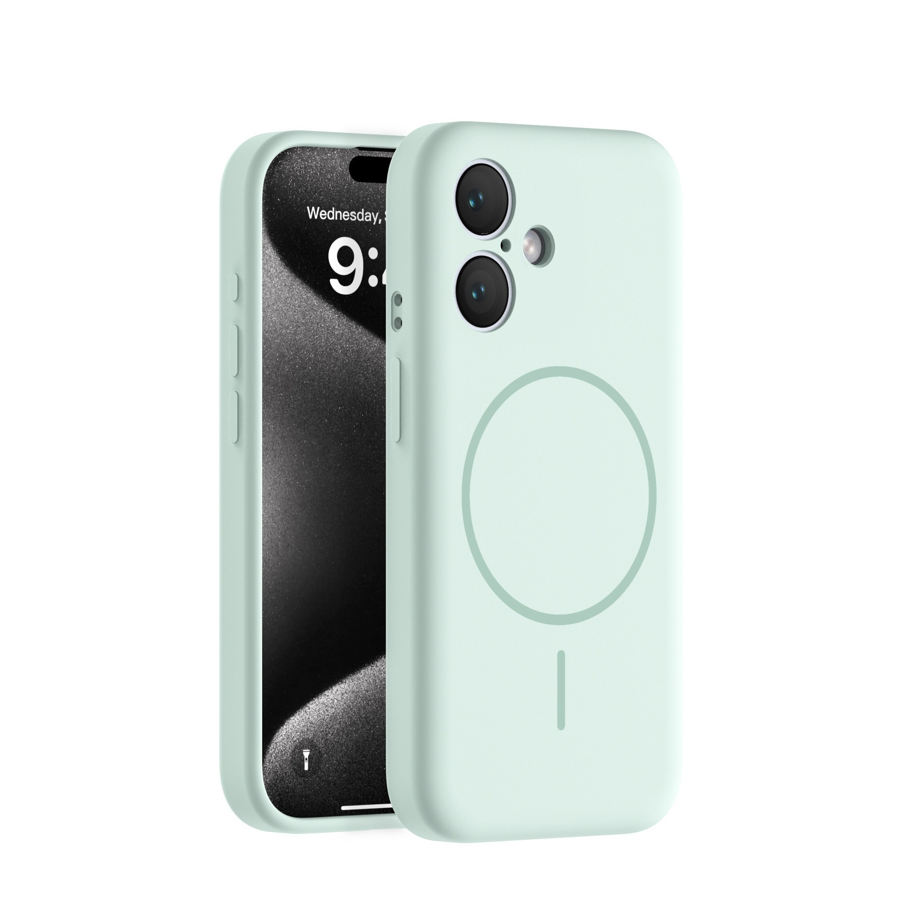 iPhone 16 MagSafe (Slim Look) Silikon Case Hülle mit Kameraschutz - Türkis